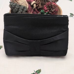 Yves Saint Laurent Black Clutch Bag with Bow